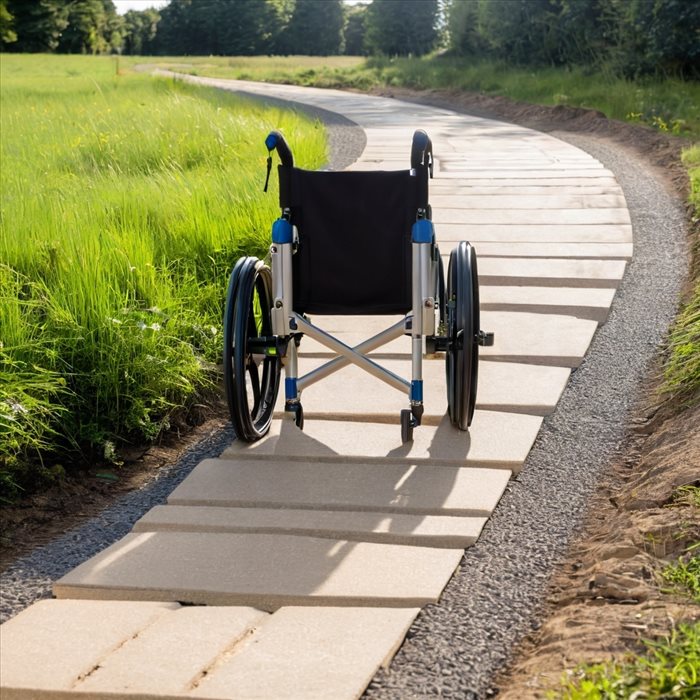 Revêtements de sol extérieurs pour fauteuils roulants