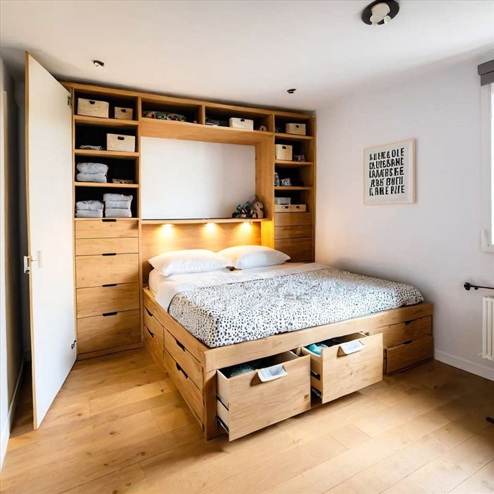 Concevoir un Lit avec Rangements Intégrés