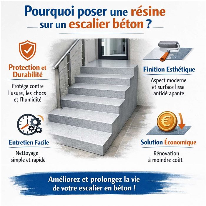 Pourquoi poser une résine sur un escalier béton ?