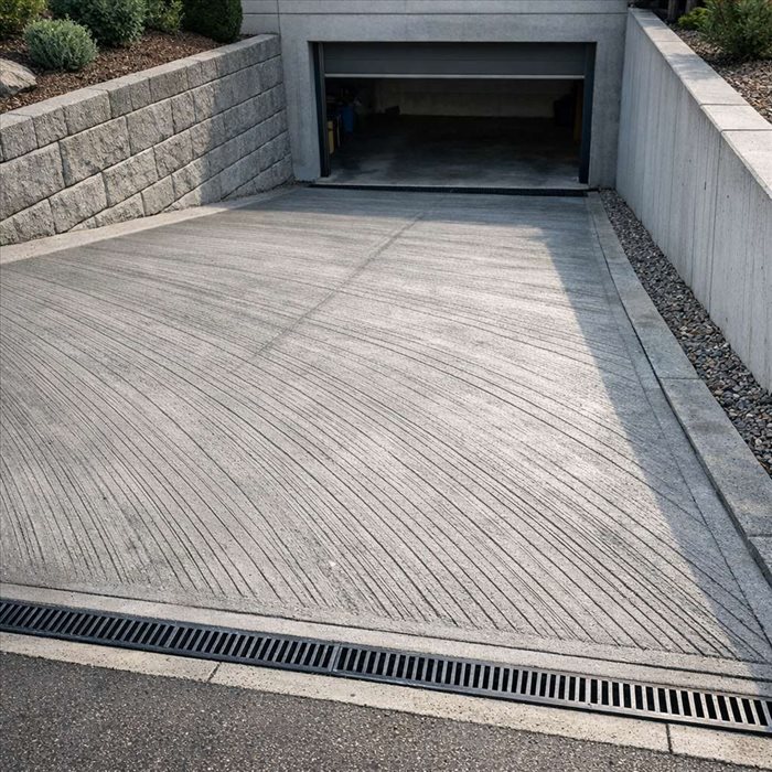 Béton balayé pour rampe de garage : avantages et conseils
