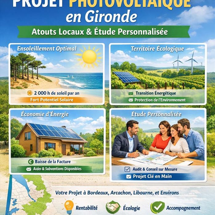 Projet photovoltaïque en Gironde : atouts locaux et étude personnalisée